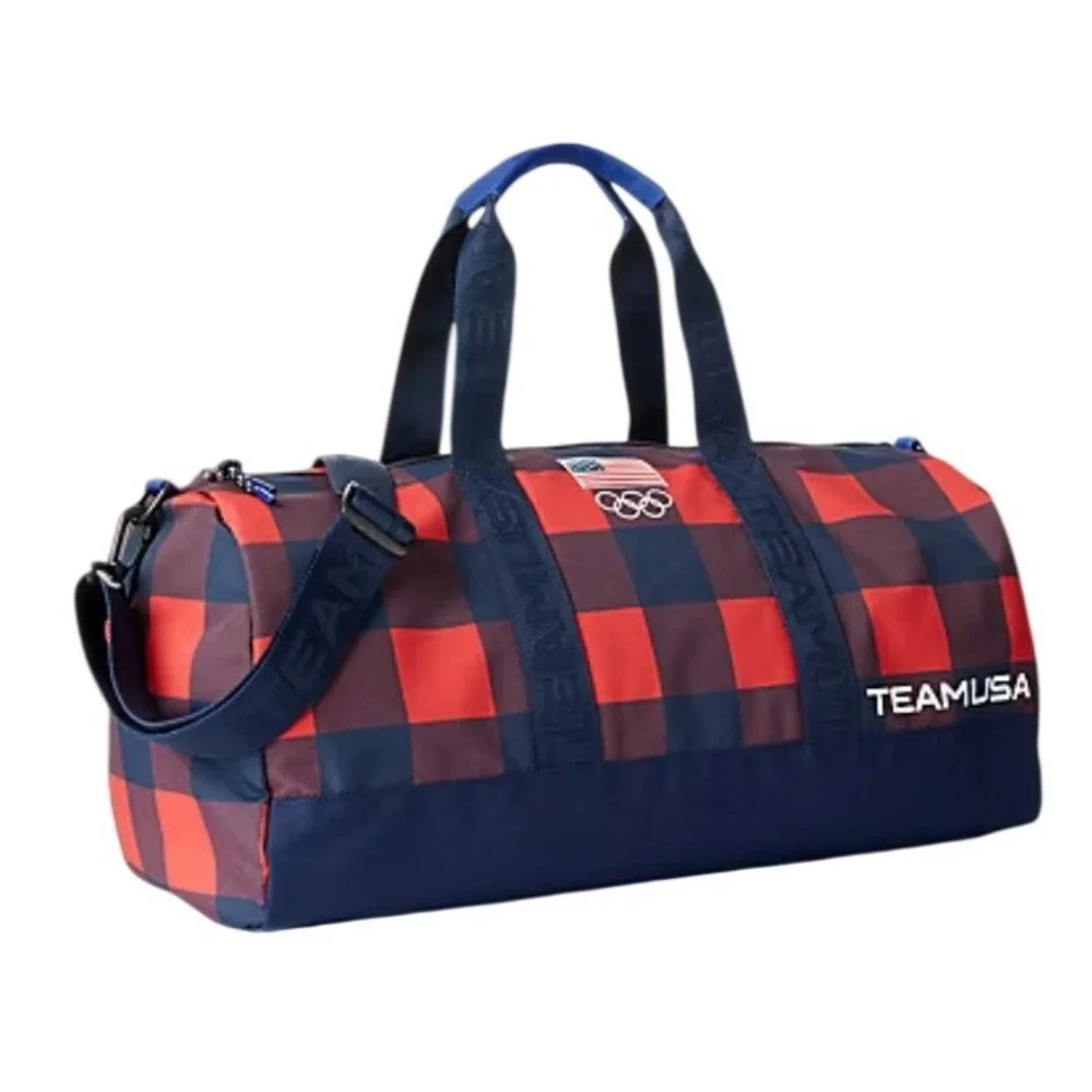 NWT Polo Ralph Lauren Team USA Beijing 2022 Olympics Buffalo Check Duffle